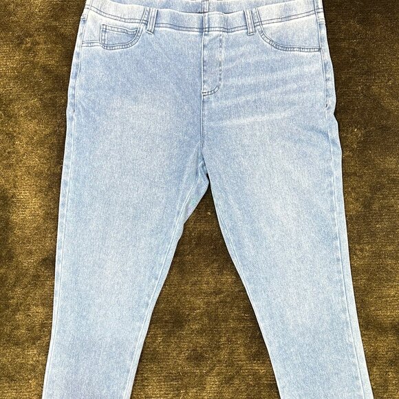 SERRA Women’s Large Jean Leggings Pull-On Jeggings Light Wash Denim Look - Picture 1 of 9
